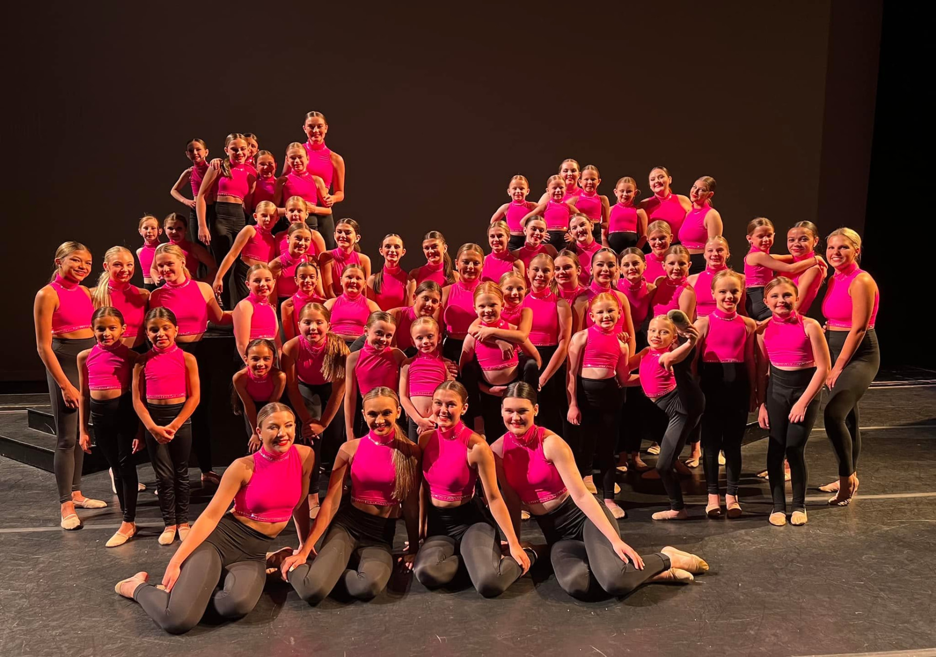 DPAC competition company group photo on stage